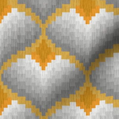 Bargello Heart in Silver and Gold