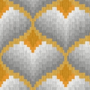 Bargello Heart in Silver and Gold