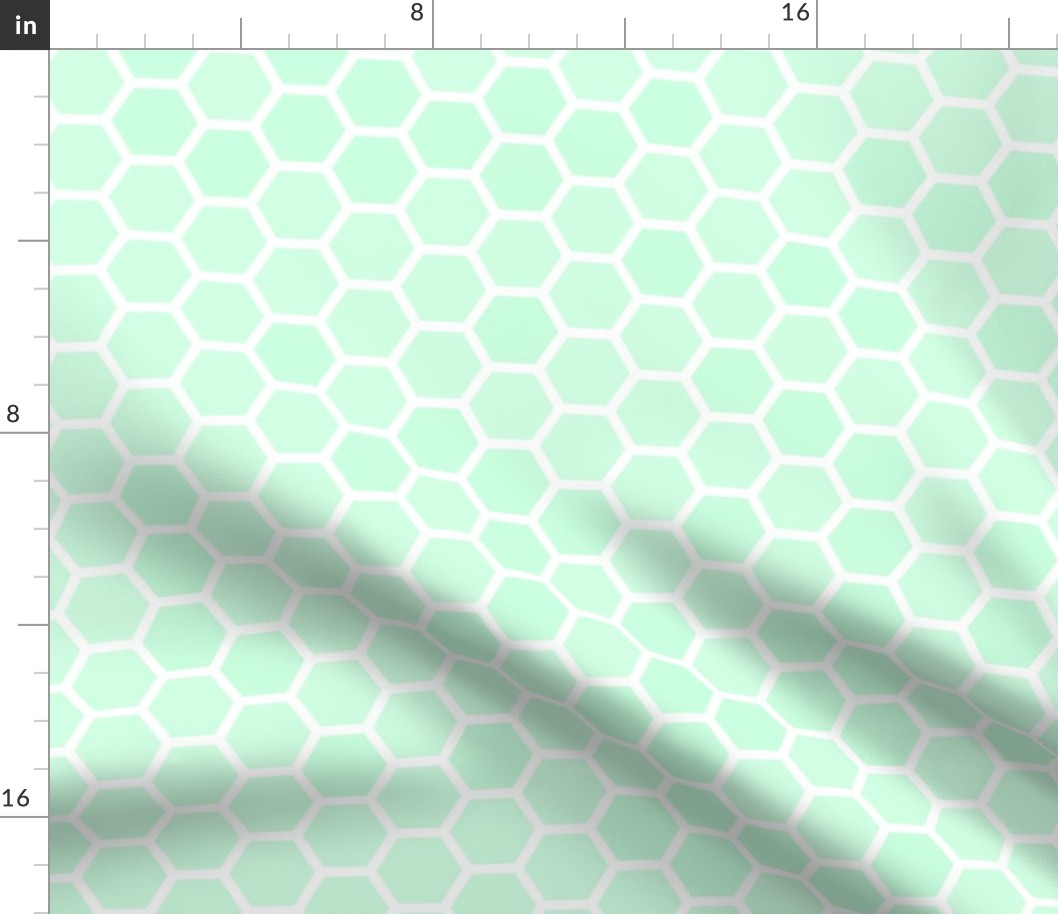 Large Mint Green Honeycomb Bee Hive Geometric Hexagonal Design
