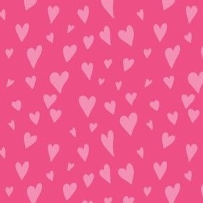 Doodled Hearts: Pink Two-Tone