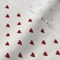Doodled Hearts: White With Tiny Red Hearts