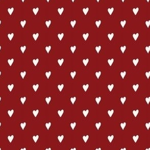Doodled Hearts: Red With White Hearts