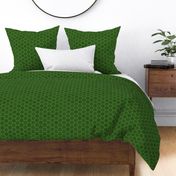 Large Forest Green Honeycomb Bee Hive Geometric Hexagonal