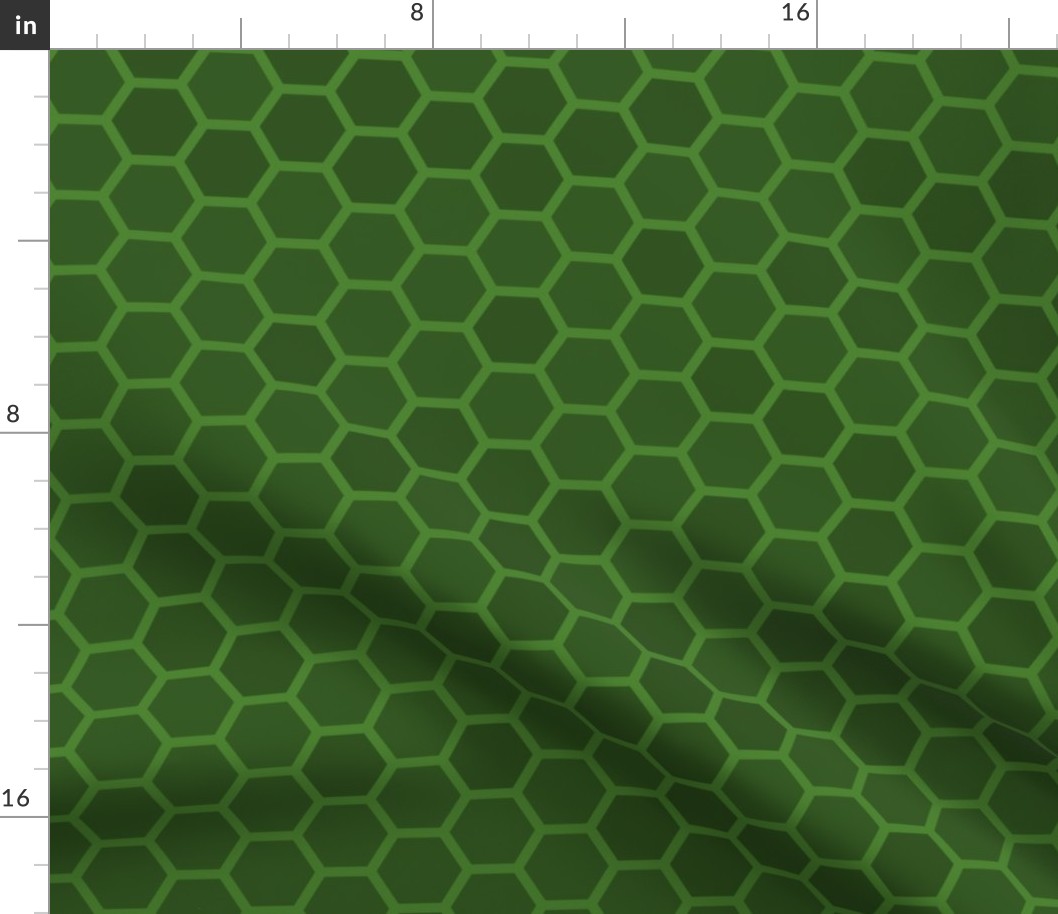 Large Forest Green Honeycomb Bee Hive Geometric Hexagonal