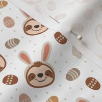 Easter sloths - Easter eggs and bunny ears - neutrals - LAD22