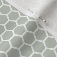 Small Desert Sage Grey Green Honeycomb Bee Hive Geometric Design