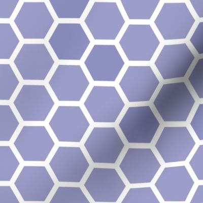 Large Very Periwinkle Purple Blue Bee Hive Geometric Hexagonal Design