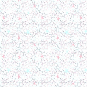 Pastel Stars on white -  Small