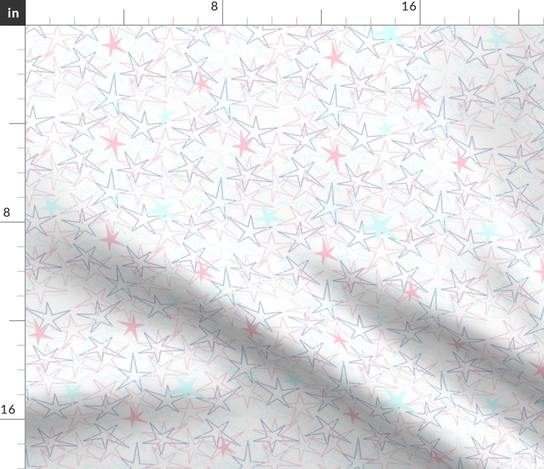 Pastel Stars on white -  Small