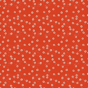 Scandinavian Squiggle on red vintage - small