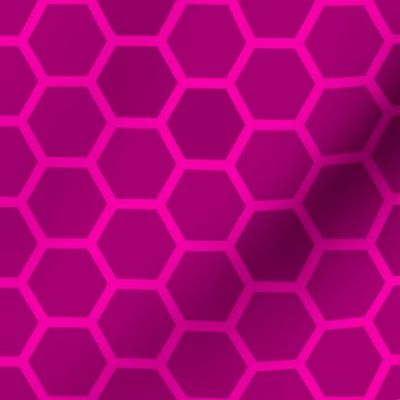 Large Bright Neon Pink Honeycomb Bee Hive Geometric Hexagonal Design