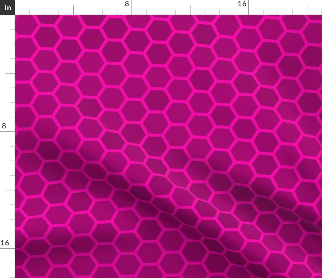 Large Bright Neon Pink Honeycomb Bee Hive Geometric Hexagonal Design