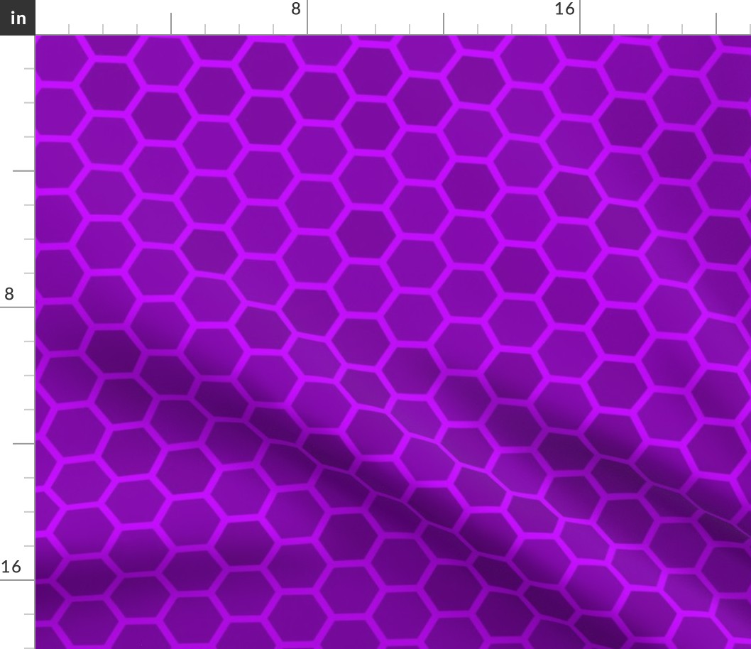 Large Bright Neon Purple Honeycomb Bee Geometric Hexagonal Design