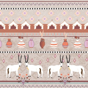 Tribal arabian oryx southwestern pattern