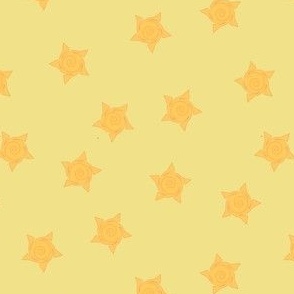 Spring  and summer elements - Little star suns in yellow