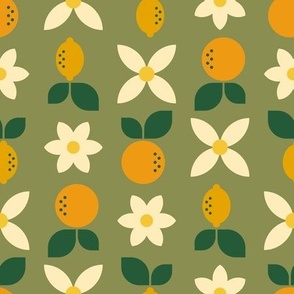 Mod Scandinavian Citrus Fruit - Avocado Green