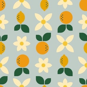 Mod Scandinavian Citrus Fruit - Robin's Egg Blue