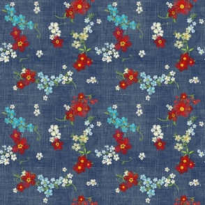 Dark denim floral embroidery 9