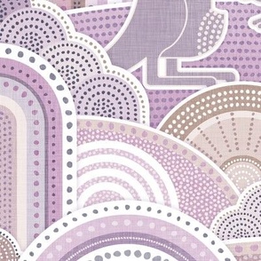Mama Kangaroo- Purple- Large- Australia- Animals- Australian Wildlife- Lilac- Mauve- Lavender- Baby Girl Wallpaper- Kangaroo Fabric