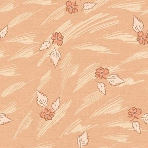 Pen Strokes and Florals Pale Peach_Iveta Abolina