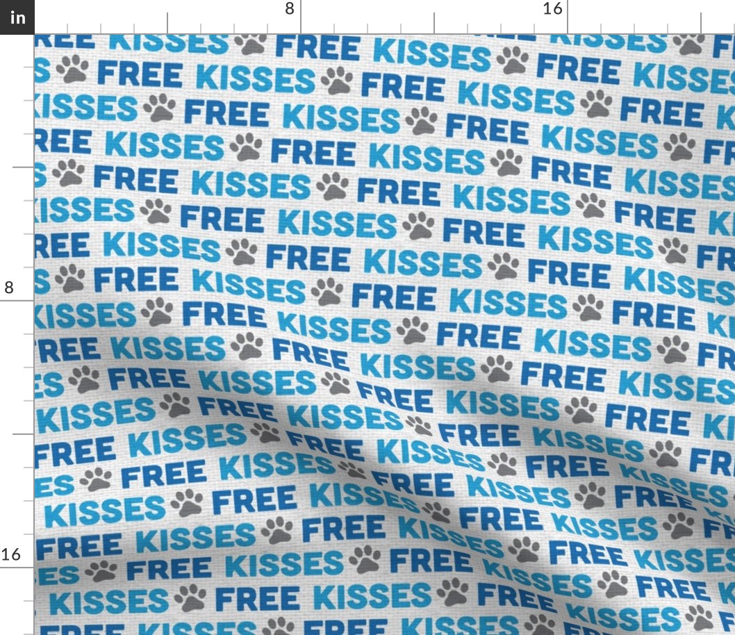 Free Kiss Dog Paw Dog Fabric Blue-01