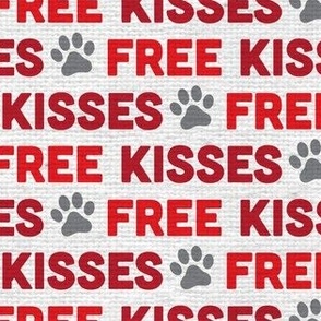 Free Kiss Dog Paw Dog Fabric Red-01
