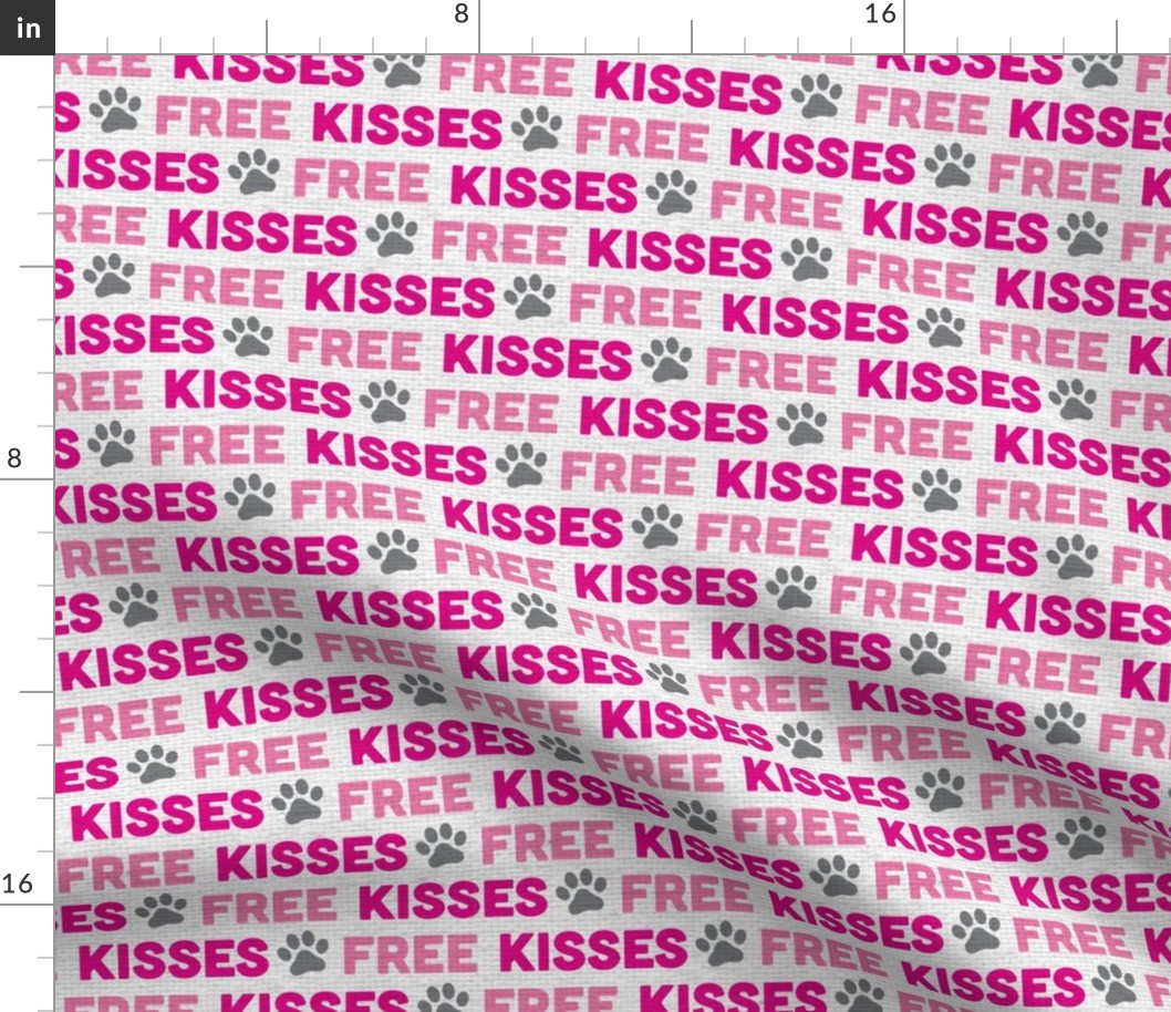Free Kiss Dog Paw Dog Fabric Pink-01