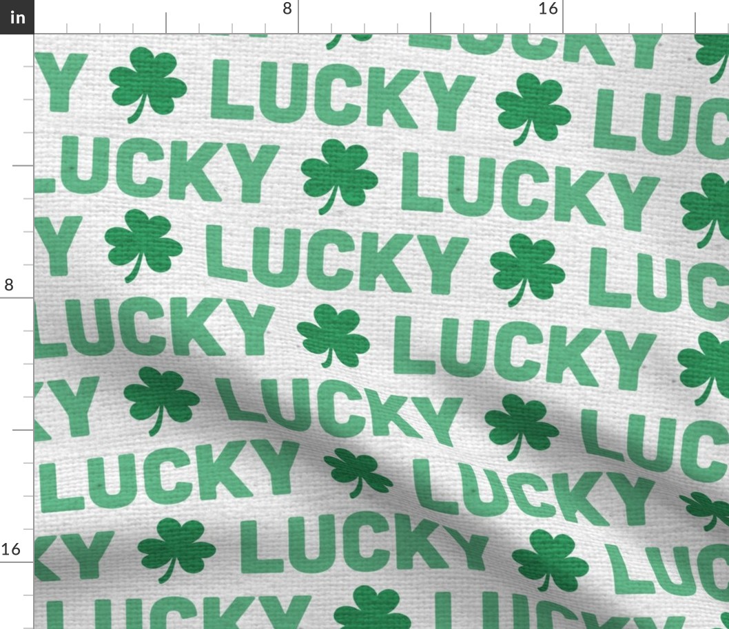Lucky with Clover Saint Paddy Day Luck Clover Shamrock
