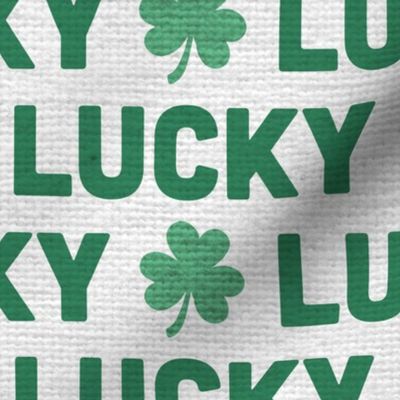 Lucky with Clover Saint Paddy Day Luck Clover Shamrock