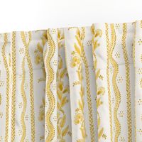 Half scale Marigold on cream  Emma Stripe