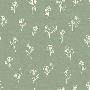 Floral Doodle Sage Green_Iveta Abolina