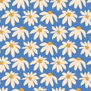 Small Scale Floral - Daisy Blue