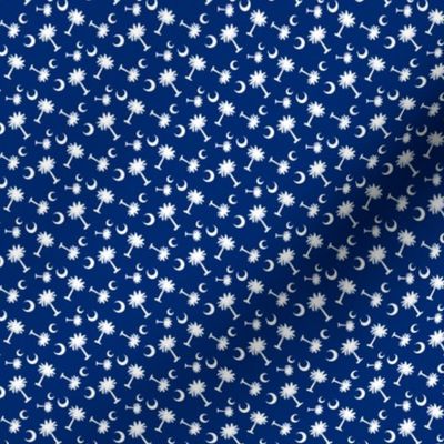 SC Palmetto Moon Cute State Shape Outline INDIGO MICRO SCALE