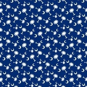 SC Palmetto Moon Cute State Shape Outline INDIGO MICRO SCALE