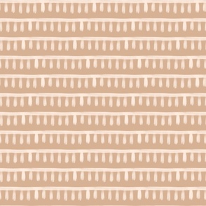 Hand drawn mudcloth design with lines and stripes in beige, MEDIUM