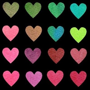 color chart hearts - black - large scale