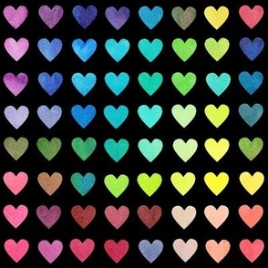 color chart hearts - black - medium scale