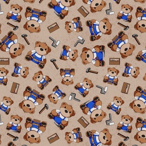 Handyman Teddy Bears Scatter Large - Brown