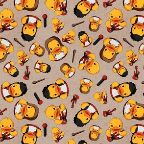 Rock Band Rubber Duck Scatter Large - Brown