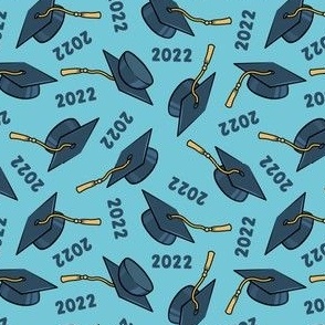 Graduation Caps - Class of 2022 - blue on blue - LAD22 