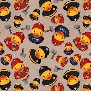 Fireman Rubber Duck Scatter Large - Brown