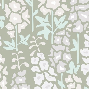 Gladiolus Garden Abstract Floral Botanical in Soft Neutrals - LARGE Scale - UnBlink Studio by Jackie Tahara