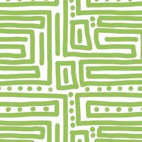 Green Geometric Modern Abstract Maze