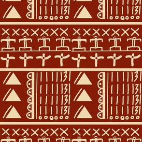 Mud Cloth Red African Culture Collection 2022