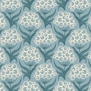 Pattern 0716 - bubble flowers, blue