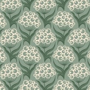 Pattern 0717 - bubble flowers, grey green