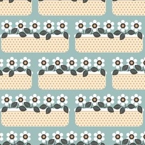 Pattern 0721 - cartoon flower pots, light blue