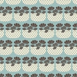 Pattern 0725 - flower pots, blue