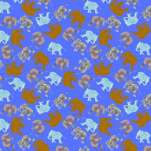 Baby elephant polka dots ultramarine blue 