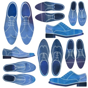 Blue Brogue Shoes Jumbo